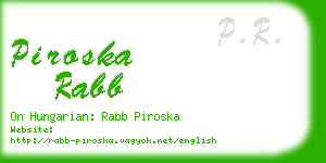 piroska rabb business card